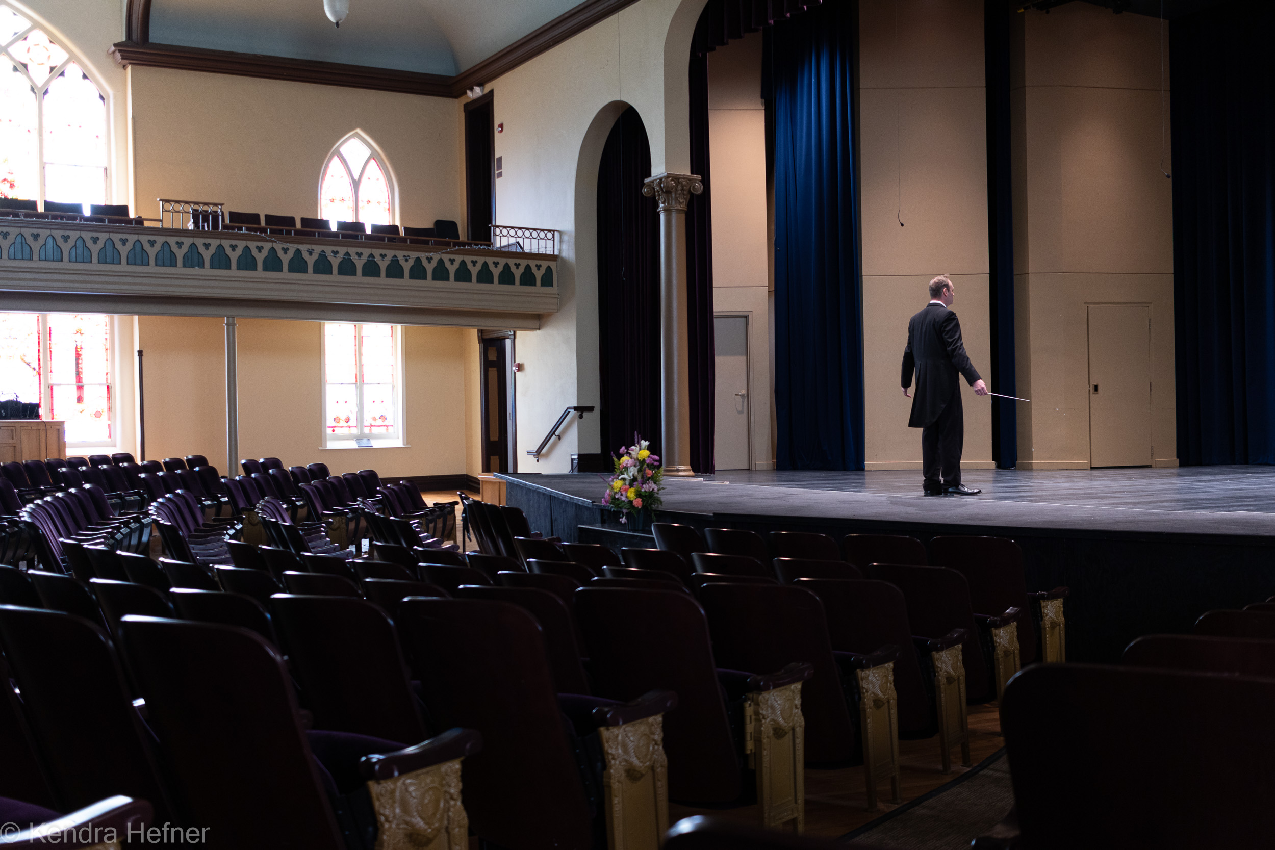 Blair Buffington, M.A., Director of Choral Activities for Iowa Wesleyan and Creative Director for most performance productions standing alone on the Chapel stage. Spring 2023.
